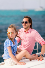 Family on board of sailing yacht