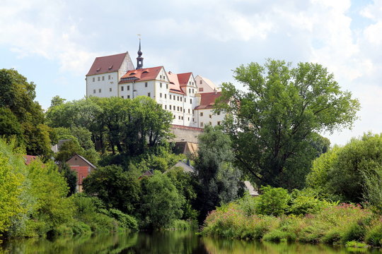 COLDITZ, GERMANY - JULY 28, 2018: Colditz Castle in the state of Saxony. Infamous for being a prisoner-of-war camp during World War II. Famous for many attempts to escape of which about 30 succeeded