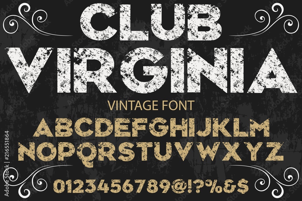 Poster vintage font handcrafted vector script alphabet,design handwritten