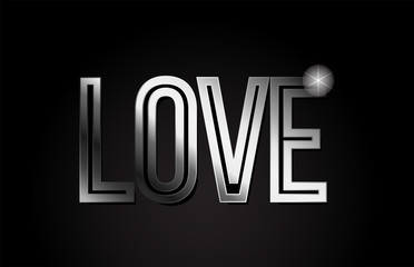 love silver metal word text typography design logo icon
