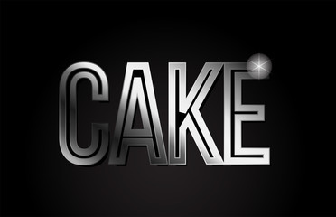 cake silver metal word text typography design logo icon