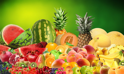 Diferentes frutas, com diferentes texturas e cores