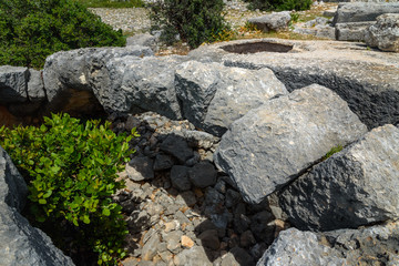 Ruins on mountain near Mediterranean Sea around Akyar region. Mersin. Turkey