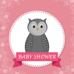 baby shower card with cute owl