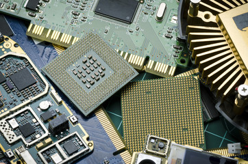 Different electronic boards for spare parts and recycling