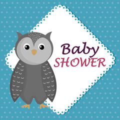 baby shower card with cute owl