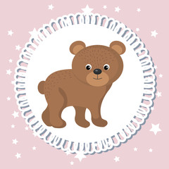 baby shower card with cute bear