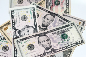 Cash of hundred dollar bills. A pile of one hundred US banknotes .100 Dollar.