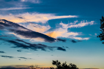 Natural background, natural, bright and rich texture. Sky with clouds. Warm weather. Spectacular colors.