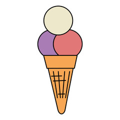 ice cream cone isolated icon