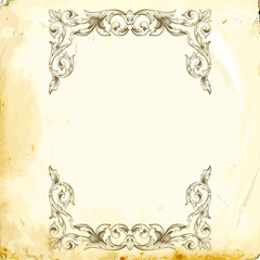 Vector baroque of vintage elements for design. 