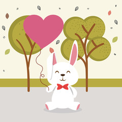 cute rabbit animal character