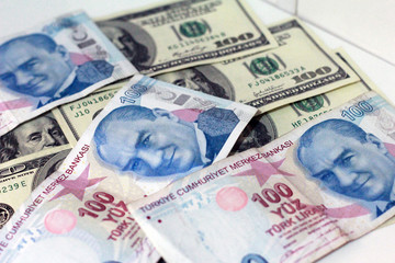 Turkish Lira banknots. 100 TL and 200 Tl.