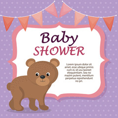 baby shower card with cute bear