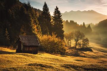 Bavarian landscapes in autumn - obrazy, fototapety, plakaty