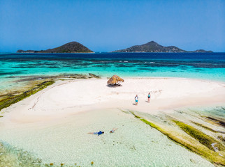 Top view of Caribbean island