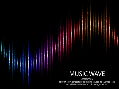 Abstract light futuristic background. Sound waves. Music Digital Equalizer. Vector illustration.