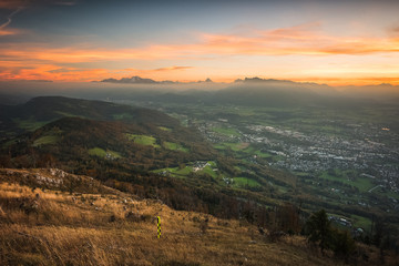 Stunning sunrise above Salzburg