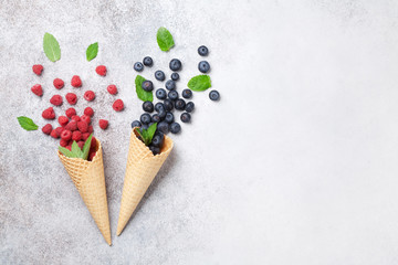 Ice cream with berries