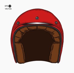 Retro motorcyclist helmet. Vector illustration
