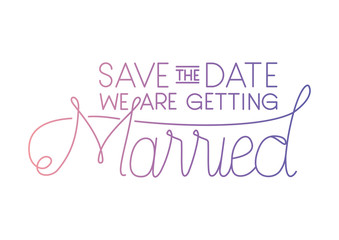 married celebration card with hand made font vector illustration design