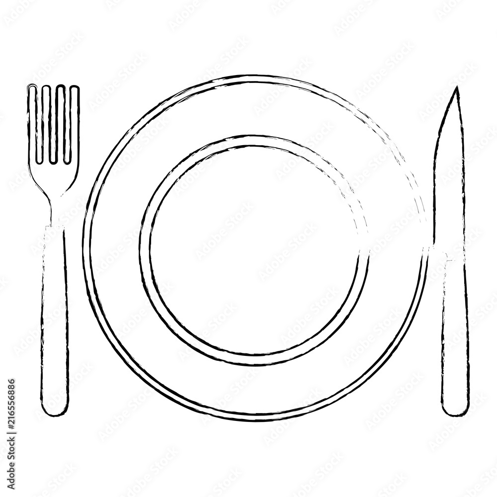 Poster dish with fork and knife