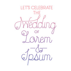 invited wedding with hand made font vector illustration design