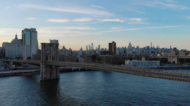 Aerial shot of New York City from Brooklyn