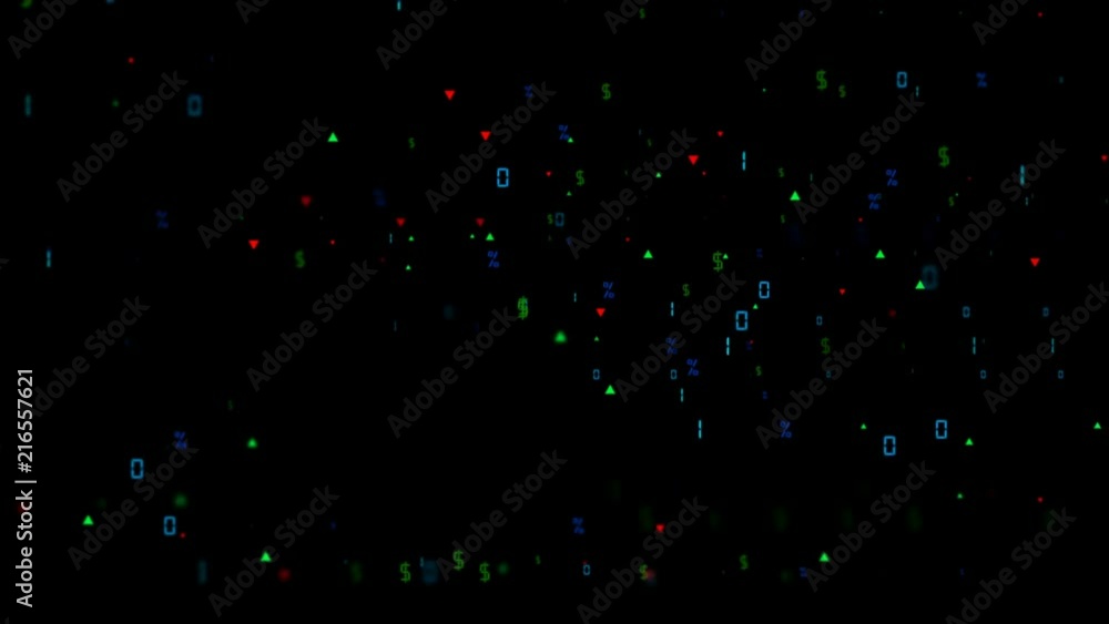 Poster flickering objects. the calculation of transactions in the market with artificial intelligence. busi