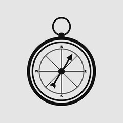 Compass Icon on gray background