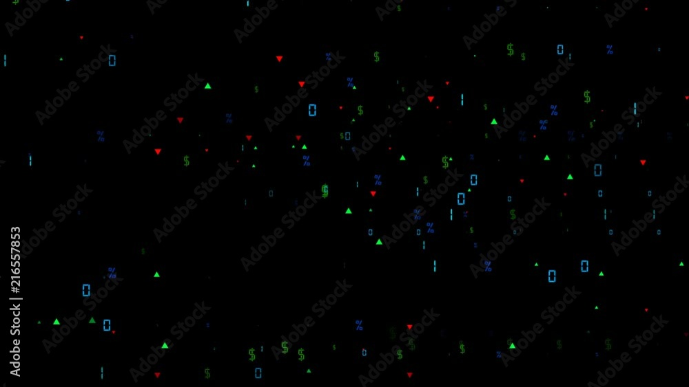 Poster financial wave. flashing objects. the calculation of transactions in the market with artificial inte