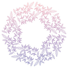 Fototapeta na wymiar crown leafs circular frame frame vector illustration design