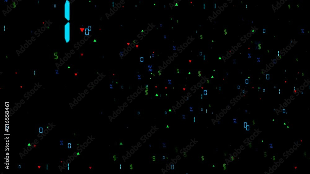 Poster the falling market. financial wave. flashing objects. the calculation of transactions in the market 