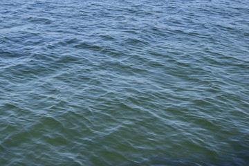 Texture of blue sea surface with the ripples on the water
