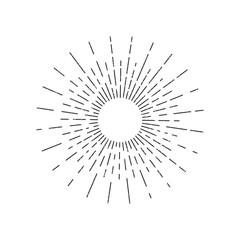 Obraz premium Vector isolated vintage sun rays for decoration and covering on the white background. Concept of sunburst and retro design.