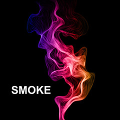 Obraz premium Smoke on black vector background.