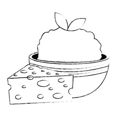 kitchen bowl with mashed potatoes and cheese