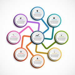 Infographic design organization chart template for business presentations, information banner, timeline or web design.
