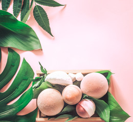 salt bath bombs still life