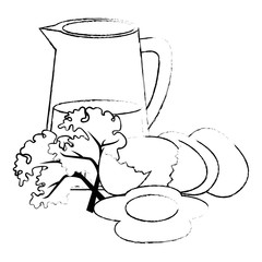 fresh lettuce with egg cracked and potatoes