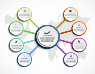 Infographic design organization chart template for business presentations, information banner, timeline or web design.