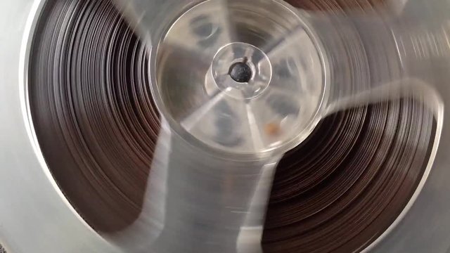 Spool of tape recorder closeup