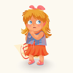 Sad girl with bad grade of test