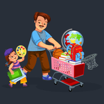 School shopping with dad poster