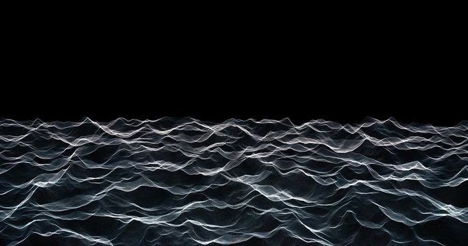 Abstract Waves 3 -Black and White- 10sec Seamless Loop -4K 4096-2160