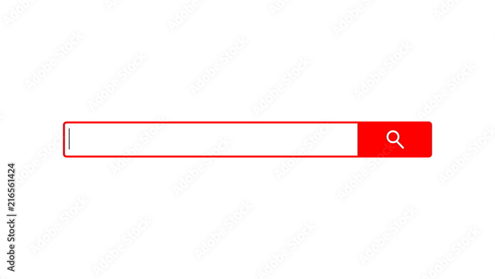 Poster search bar element design, search box on white background, 3d rendering backdrop