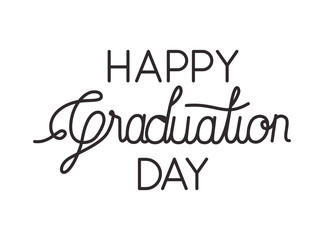 graduation message with hand made font vector illustration design