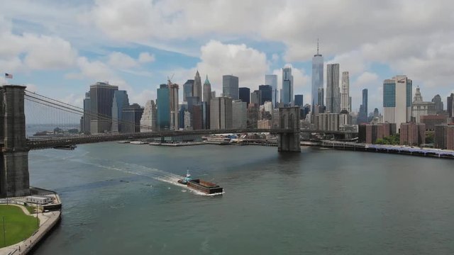 Aerial shot of New York City from Brooklyn