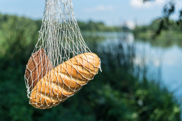 Bread in a string bag