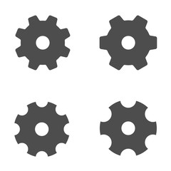 Settings, Gear, Tool, Cog Isolated Flat Web Mobile Icons Vector Sign Symbol Button Element Silhouette